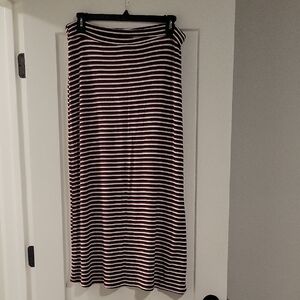 Striped Black, Burgandy and White Women's Skirt
